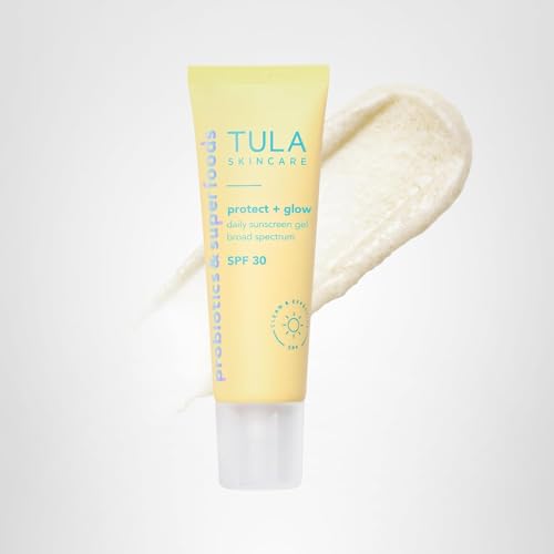 TULA Skin Care Protect + Glow Daily Sunscreen - Gel, Broad Spectrum SPF 30, Skincare-First, Non-Greasy, Non-Comedogenic and Reef-Safe with Pollution and Blue Light Protection, Regular, 1.7 fl oz. TULABuy Supplements Australia