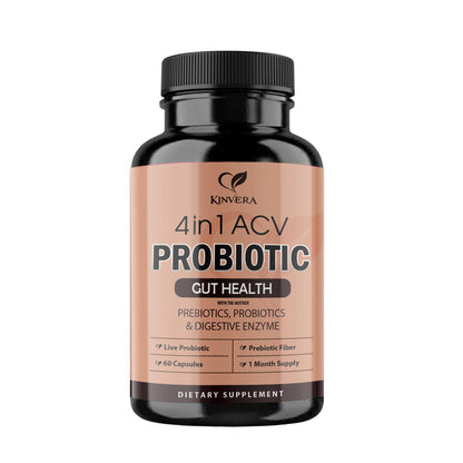 4-in-1 ACV Gut Formula – Apple Cider Vinegar, Prebiotics & Probiotics, Digestive Enzymes – Immune & Complete Digestion – 60 Veggie Capsules - PrimeBioHealth - canada supplements