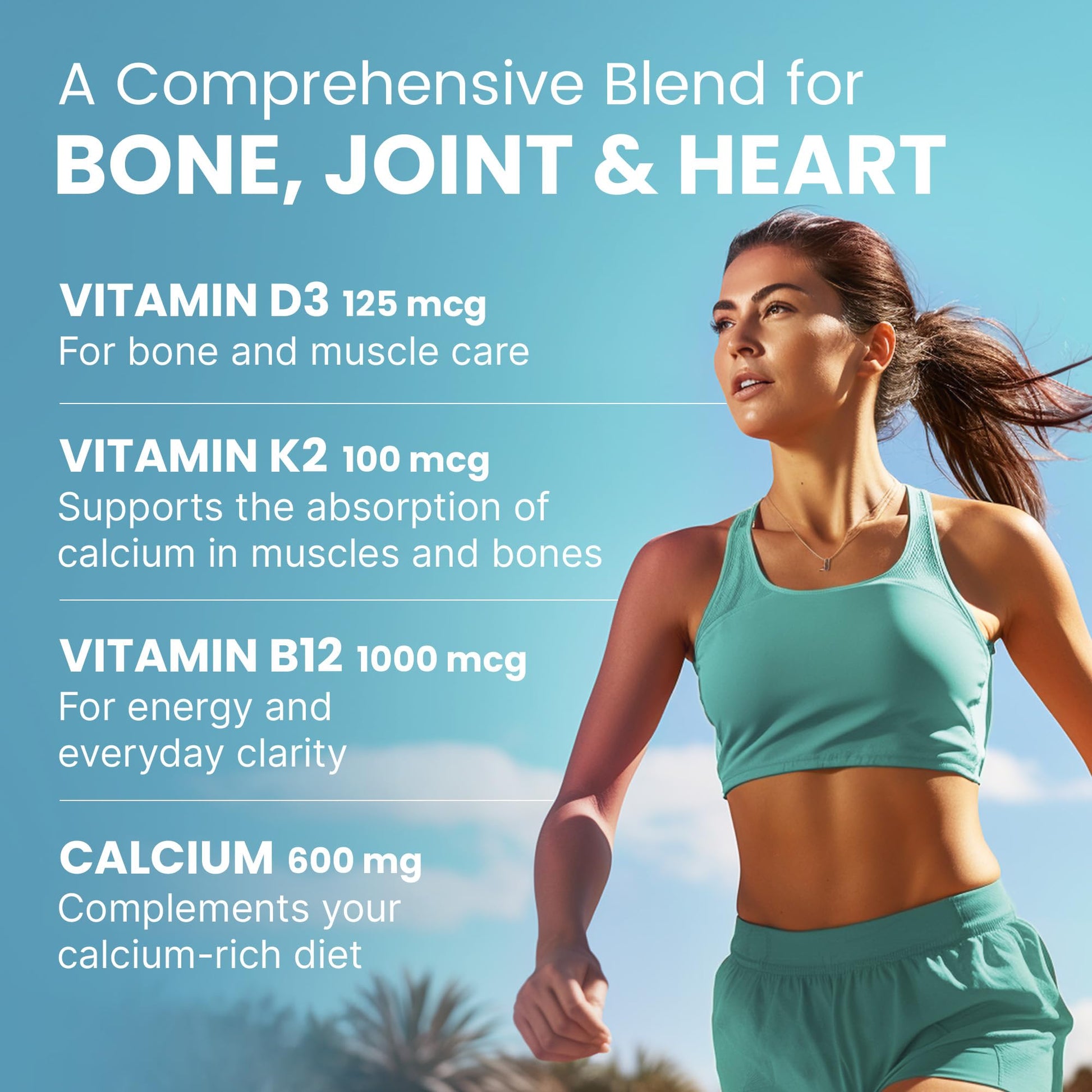 4-in-1 Calcium Supplements for Women & Men - Calcium Citrate with D3 K2 Vitamin 5000 IU - Calcium 600mg with Vitamin D3 K2 - Everyday Vitality Supplement - PrimeBioHealth - canada supplements