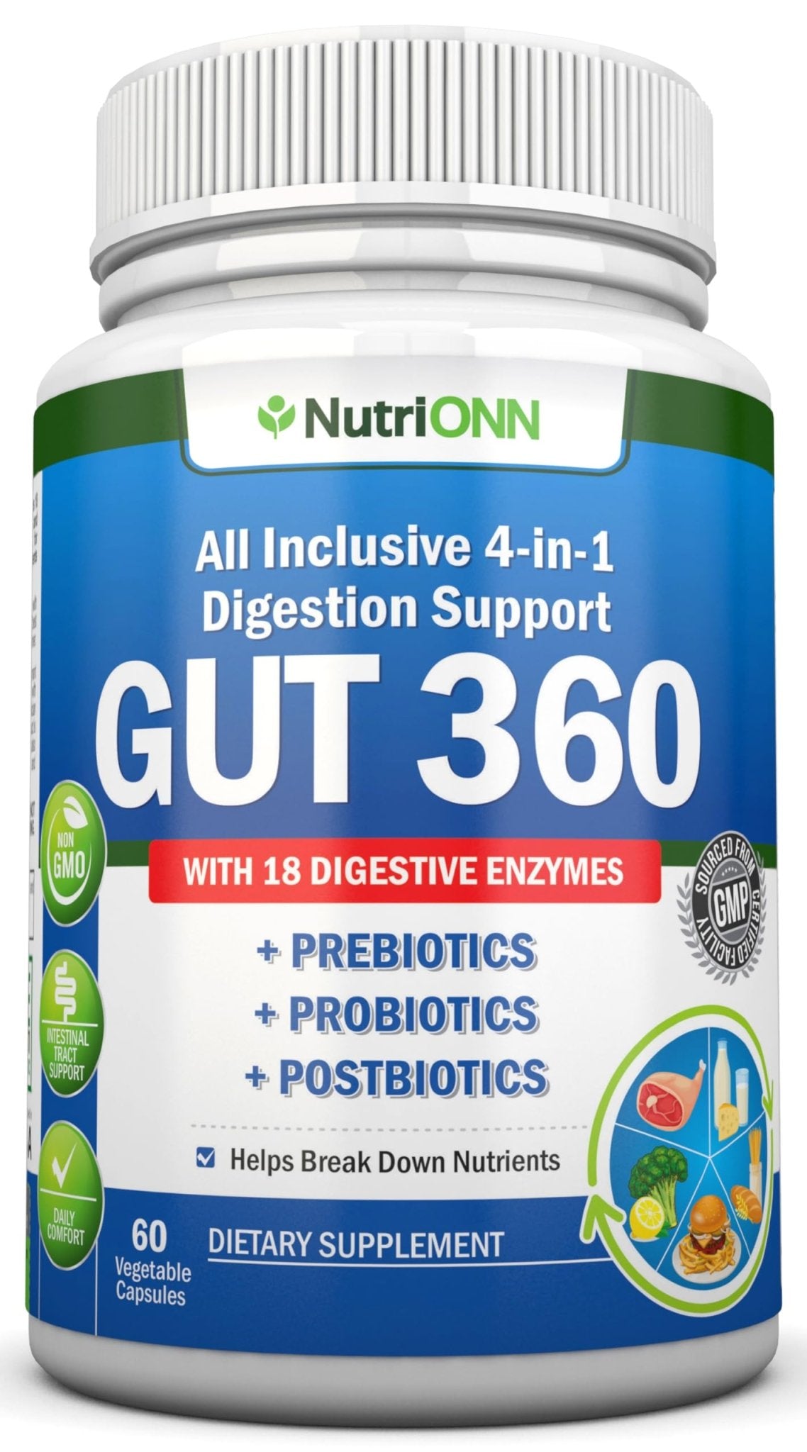 4-in-1 Probiotics, Prebiotics & Postbiotics with 18 Digestive Enzymes for Women & Men - Complete Gut & Digestive Support Supplement - PrimeBioHealth - canada supplements