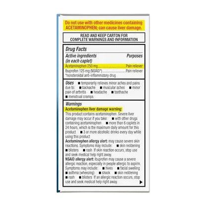 GoodSense Dual Action Acetaminophen and Ibuprofen (NSAID) Tablets, 250 mg/125 mg, Back Pain, 72 Count GoodSenseBuy Supplements Australia