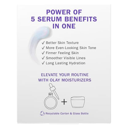 Olay Super Serum - Glow Serum for Face - Activated Niacinamide, Vitamin C & E, Collagen Peptide, AHA - 5-in-1 Benefits - Brightens, Hydrates, Smooths, Firms, Evens Tone, Proactive Anti-Aging, 1.7 Oz OlayBuy Supplements Australia
