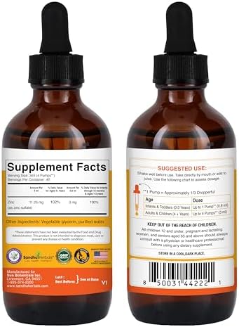 SANDHUHERBALS Moringa Capsules (120 Count) & Liquid Zinc Drops (4 Fl Oz) | Supports Immune, Gut & Skin Health