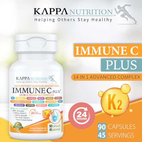 Quercetin 1,000mg, Vitamin C 1,000mg, Zinc 50mg, Vitamin D3 5,000iu, Selenium, Copper, Acerola, Ginger, Rutin, Bitter Orange, Rose Hips, Echinacea, Immune C Plus, 14 in 1 Immune C Plus (60 Count) KAPPA NUTRITIONBuy Supplements Australia
