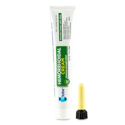 Globe Hemorrhoidal Cream (2 Pack) 1.8 oz w/Applicator Phenylephrine, Pramoxine with Aloe, Relief from Burning, Itching and Discomfort of Hemorrhoids. GlobeBuy Supplements Australia