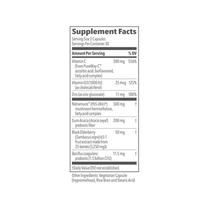 LifeSeasons Clinical Immunity - Daily Boost - Immune System Booster - Pre + Probiotics - Increases Antibodies & Immune Cells - Elderberry, Zinc, Natramune & Vitamin C + D3-60 Capsules LifeSeasons buy supplements Au