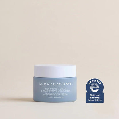 Summer Fridays Rich Cushion Face Cream - Ultra Plumping Barrier Repair Cream + Makeup Primer - Infuses Skin with Rich Hydration from Glycerin + Squalane - Non-Comedogenic + Fragrance-Free (1.69 Oz) Summer FridaysBuy Supplements Australia
