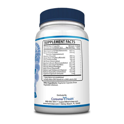 HemClear for Hemorrhoids - Vegan, 100% Natural Formula for Hemorrhoid Relief & Vascular Health - Maximum Strength 1 Bottle HemclearBuy Supplements Australia