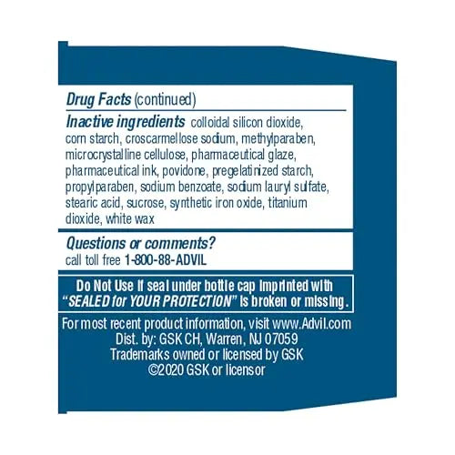 Advil Pain Reliever and Fever Reducer, Ibuprofen 200mg for Pain Relief - 50 Coated Tablets AdvilBuy Supplements Australia