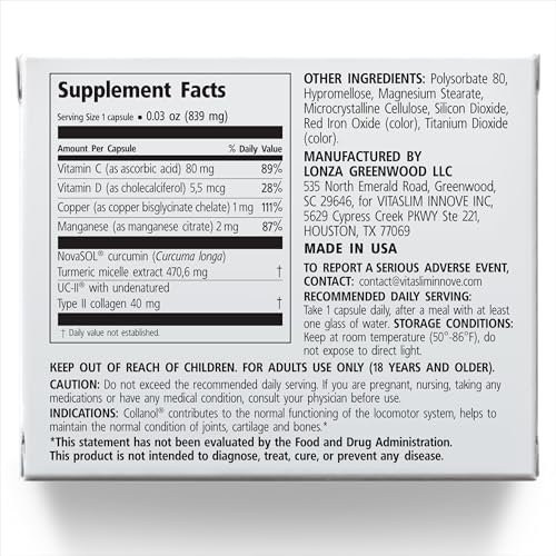 Innovation in The Care of Healthy Joints – Liquid Formula in a Double Capsule. 3D Collagen + Micelle Extract of Turmeric Roots 1 Capsule/Day. Laboratory Tested CollanolBuy Supplements Australia