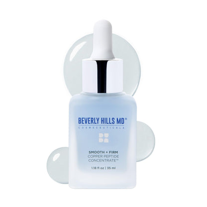 Smooth + Firm Copper Peptide Concentrate Serum for Aging Skin, Plumping Niacinamide for Tightening & Brightening, Helps Improve Elasticity, Hyperpigmentation & Dark Spots, Water Based, 1.18 Fl Oz