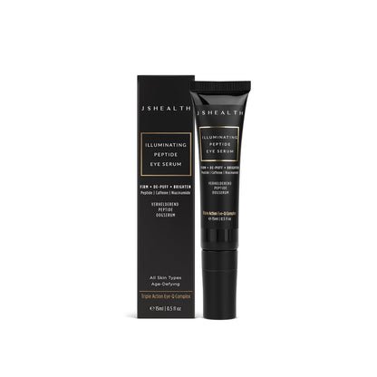 JSHealth Illuminating Peptide Eye Serum. Triple Action Eye-Q Complex with Caffeine, Niacinamide, Eyeseryl Peptide. Firms, De-Puffs, Brightens. Vegan (0.5 fl oz)