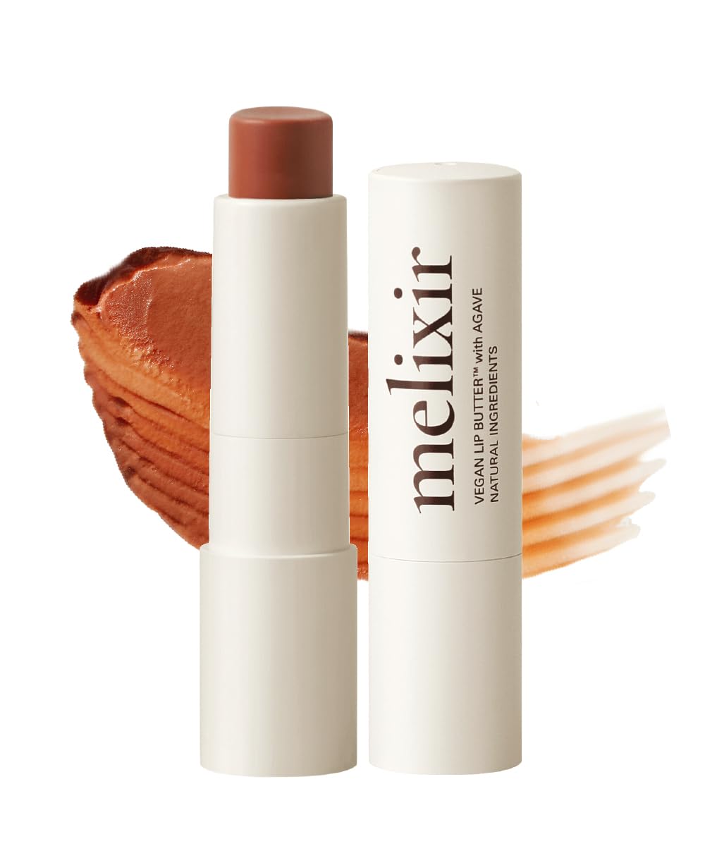 Melixir Vegan Lip Butter (12 Colors), Hydrating Tinted Lip Balm Stick, Bee-Free, Petrolatum-Free, Plant-Based, Moisturizes Dry & Chapped Lips With Shea Butter, Sheer, Natural Finish - #12 Caramel MelixirBuy Supplements Australia