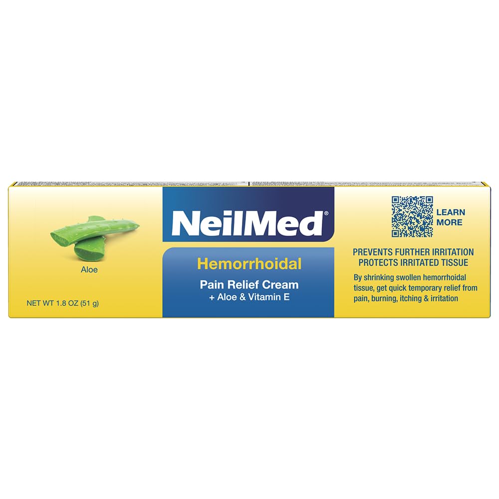 NeilMed Hemorrhoidal Pain Relief Cream with Aloe & Vitamin E, Hemorrhoid Treatment, Pain Relief, Relieves Burning, Itching and Discomfort, 1.8 oz. NeilMedBuy Supplements Australia