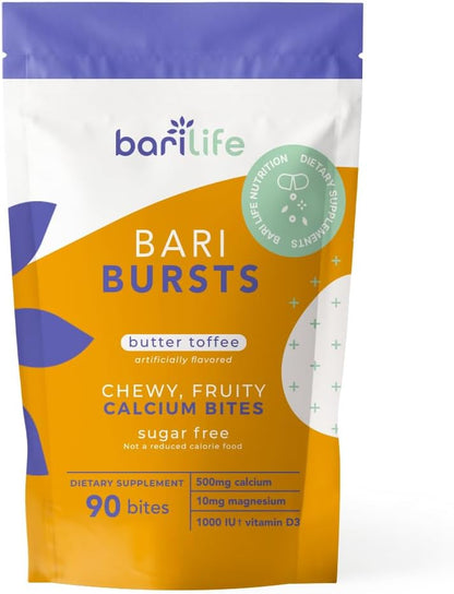 Bari Life Just One Chewable: Once Daily Bariatric Multivitamin + Iron and and BariBurst Calcium Citrate Soft Chews for Gastric Bypass, Gastric Sleeve and Duodenal Switch (Butter Toffee)