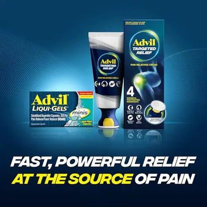 Advil Liqui-Gels minis Pain Reliever and Fever Reducer, Pain Medicine for Adults with Ibuprofen 200mg for Pain Relief - 50x2 Liquid Filled Capsules AdvilBuy Supplements Australia