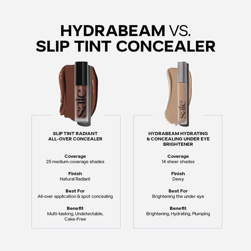 Saie Slip Tint Radiant Cream Concealer & All-Over Face Makeup - Concealer for Dark Circles, Redness & Blemishes - Lightweight Makeup Made with Hydrating Hyaluronic Acid - Shade 5 (0.17 oz) SaieBuy Supplements Australia