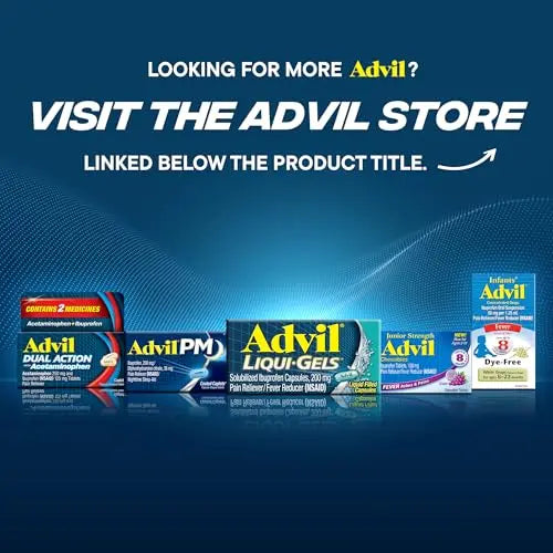 Advil Liqui-Gels Minis Pain Reliever and Fever Reducer, Pain Medicine for Adults with Ibuprofen 200mg for Pain Relief - 160 Liquid Filled Capsules AdvilBuy Supplements Australia