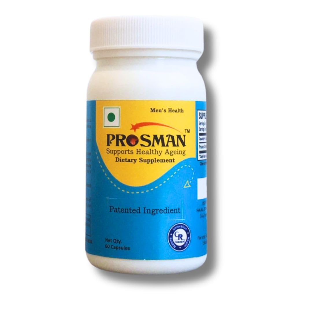 Prosman Supplement - Supports Healthy ageing & Improves Urinary Function | Patented Ingredient | Prunus domestica/pygeum (1Pack- 60 Capsules) PROSMAN buy supplements Au