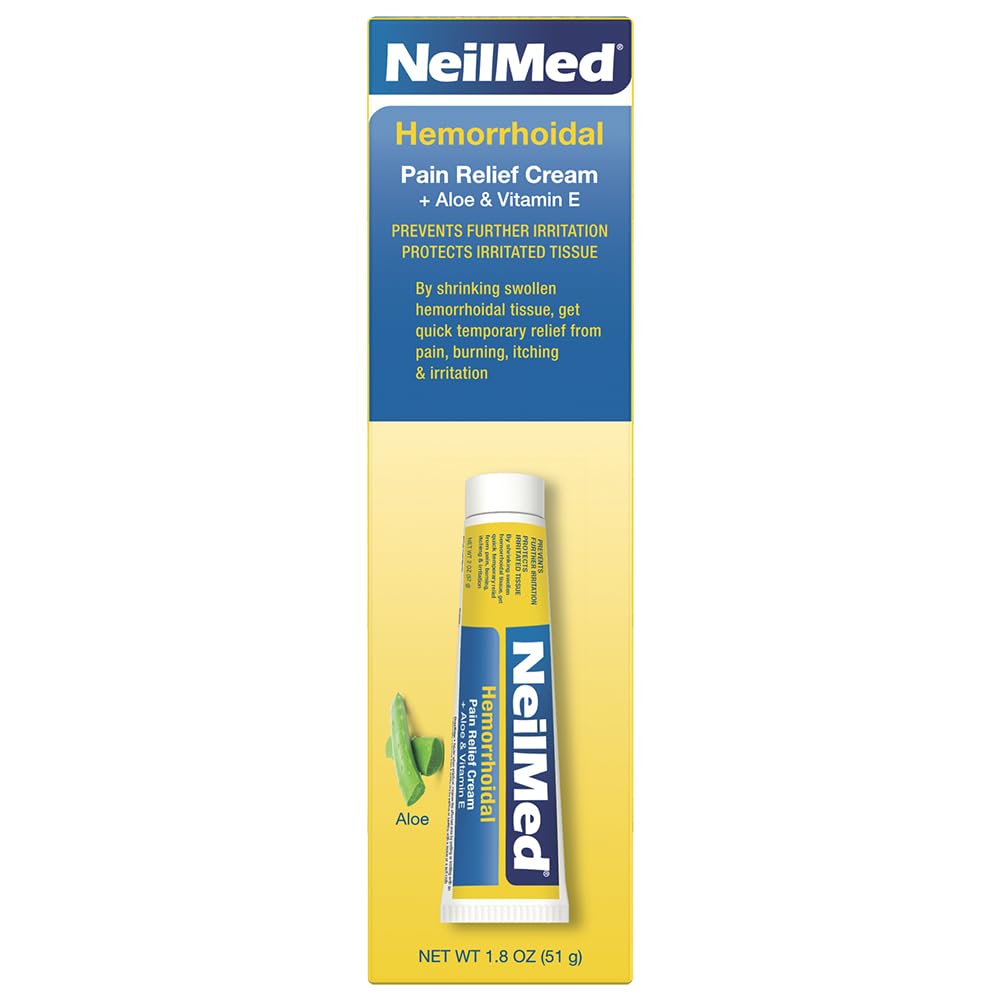 NeilMed Hemorrhoidal Pain Relief Cream with Aloe & Vitamin E, Hemorrhoid Treatment, Pain Relief, Relieves Burning, Itching and Discomfort, 1.8 oz. NeilMedBuy Supplements Australia