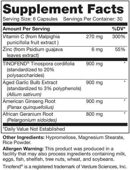 LEGION Immune- Immune Booster for Adults, Natural Immunity System Support w/Vitamin C (500mg), American Ginseng, Guduchi, and Garlic Supplement.