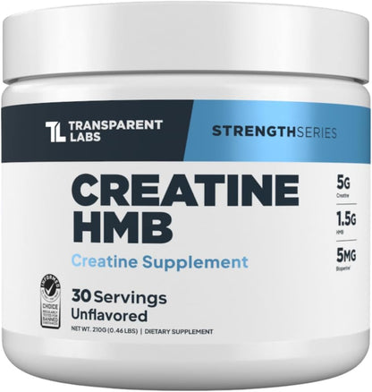 Transparent Labs Creatine HMB (30 Servings, Strawberry Lemonade) & Creatine HMB Unflavored (30 Servings, Unflavored)