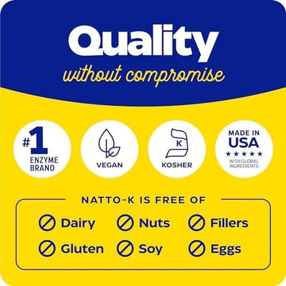 Enzymedica Natto-K Capsules, Vegan, Gluten Free, Kosher - 90 Capsules
