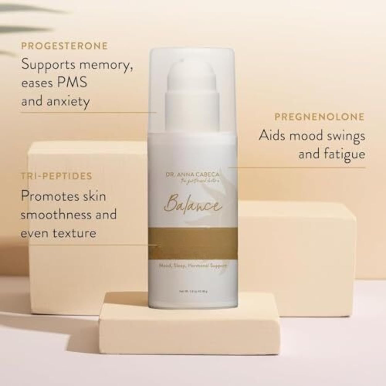 VIDAPURA Dr. Anna Cabeca's Balance Wild Yam Cream for Skin Smoothness | A Moisturizing Cream Featuring Natural Ingredients Derived from Wild Yams - Peptide Enriched