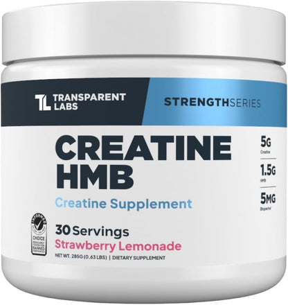 Transparent Labs Grass-Fed Whey Protein Isolate (30 Servings, Chocolate PB) & Creatine HMB (30 Servings, Strawberry Lemonade)