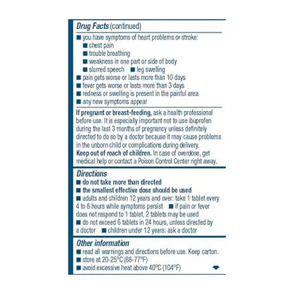 Advil Pain Reliever and Fever Reducer, Ibuprofen 200mg for Pain Relief - 50 Coated Tablets AdvilBuy Supplements Australia