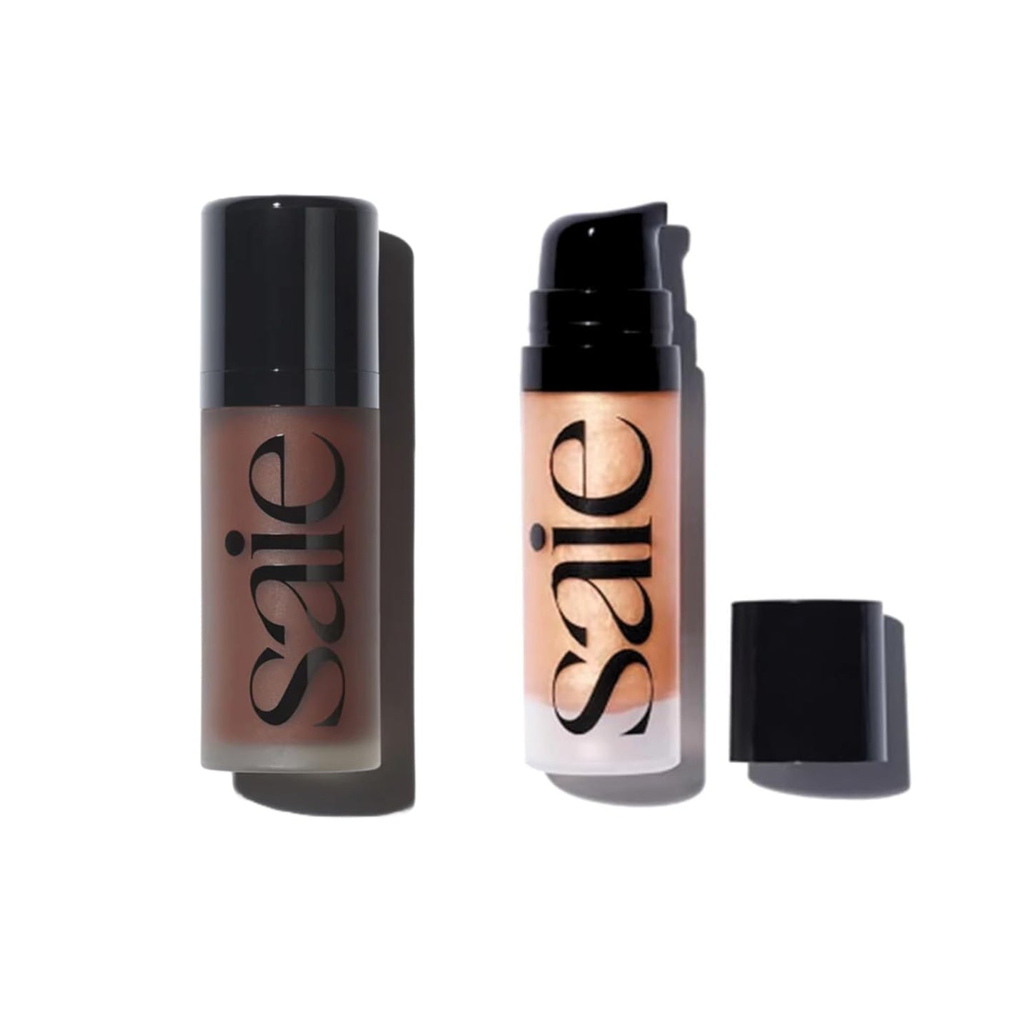 Saie Radiant Glow Duo - Dew Bronze Soft-Focus Liquid Bronzer in Sail (0.4 oz) & Mini Glowy Super Gel Lightweight Illuminator in Sunglow (0.5 oz), Hydrating Makeup Essentials for a Sun-Kissed Glow SaieBuy Supplements Australia