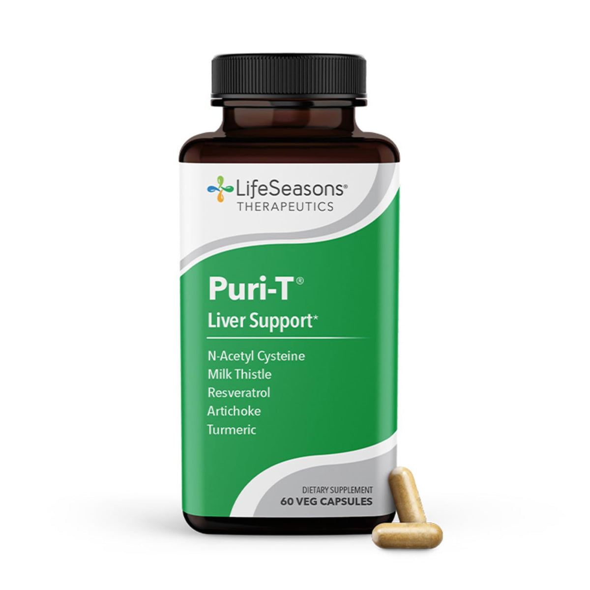 LifeSeasons Puri-T - Liver Cleanse & Detox Support Supplement - Resveratrol, N-Acetyl Cysteine, Milk Thistle, Artichoke & Turmeric - Supports Tissue Regeneration & Healthy Bile Flow - 60 Capsules LifeSeasons buy supplements Au