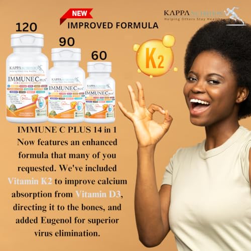 Quercetin 1,000mg, Vitamin C 1,000mg, Zinc 50mg, Vitamin D3 5,000iu, Selenium, Copper, Acerola, Ginger, Rutin, Bitter Orange, Rose Hips, Echinacea, Immune C Plus, 14 in 1 Immune C Plus (60 Count) KAPPA NUTRITIONBuy Supplements Australia