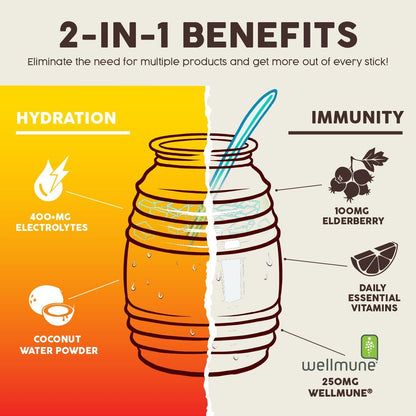 Salud 2-Pack | 2-in-1 Hydration + Immunity (Mango) & Energy + Focus (Pineapple Mango) – 15 Servings Each, Agua Fresca Drink Mix, Non-GMO, Gluten Free, Vegan, Low Calorie, 1g of Sugar