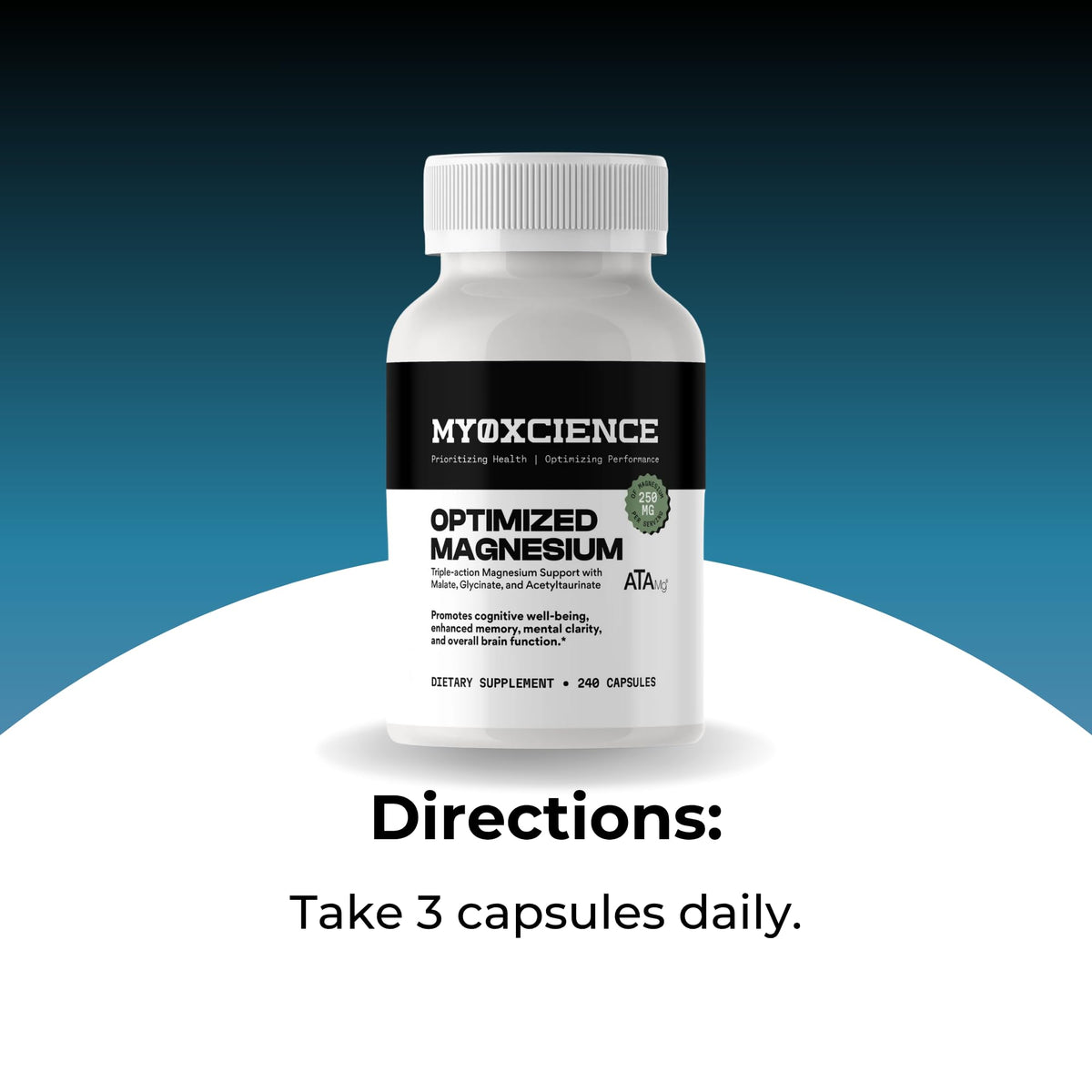 MYOXCIENCE Optimized Magnesium Glycinate + Magnesium Taurate (as ATAmag®) for High Brain Bioavailability to Support Stress Relief and Sleep | 80 Servings MYOXCIENCE buy supplements Au