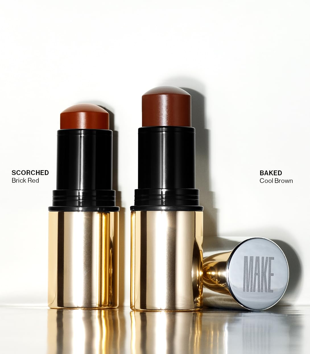 MAKE Beauty Heat Stroke Cream Blush Stick for Cheeks with Natural Hydrating Dewy Finish. Creamy Gel Blush Balm - Shade Baked, Deep Chocolate Brown Cheek Tint MAKEBuy Supplements Australia