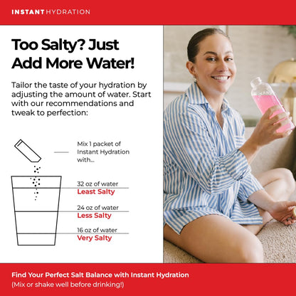 Instant Hydration Sugar Free Electrolytes Powder Packets Variety Pack - Watermelon, Raspberry, Lemon Lime Drink Mix & Travel Essentials with Magnesium and Potassium - Post Workout Recovery - 20 Sticks