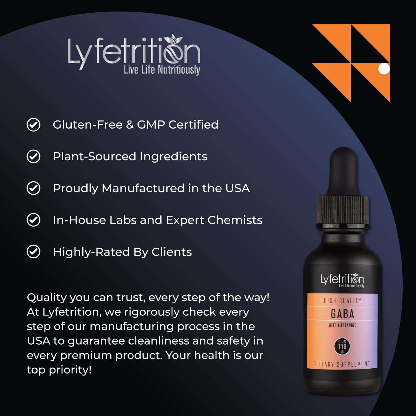 Lyfetrition GABA with L-Theanine, Ginkgo Biloba (Salisburia biloba) Extract, Organic Peruvian MACA Root (Lepidium meyenii) Extract, 118 ml, 4 FL Oz Liquid, 220 Servings, Made in USA, Quick Absorption Lyfetrition buy supplements Au