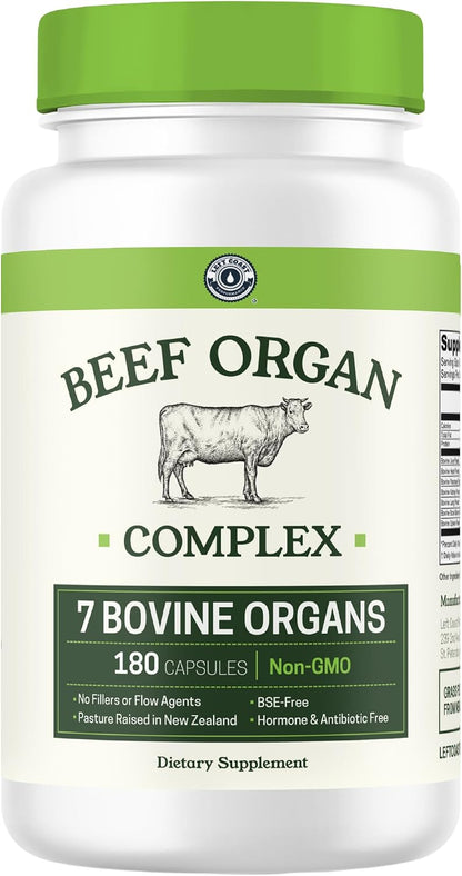 Left Coast Performance Boron Supplement for Men & Beef Organ Supplement - Testosterone Boosting Bundle for Men's Gut Health Energy Hormone Balance and Immune Support