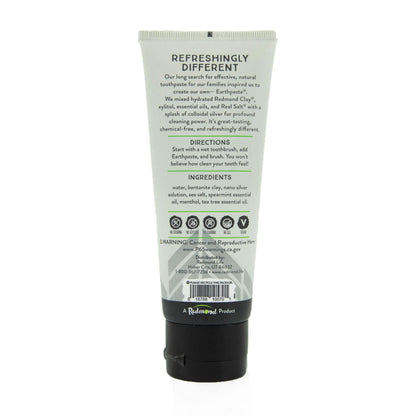 Redmond Earthpaste with Silver - Natural Non-Fluoride Toothpaste, 4 Ounce Tube (Peppermint)