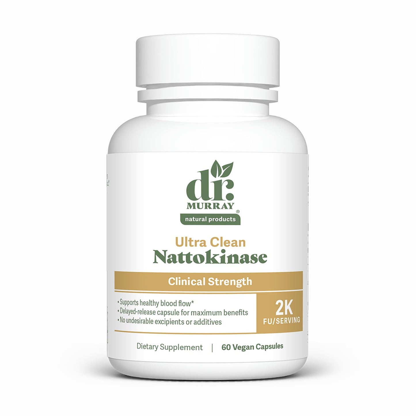 Dr. Murray's Ultra Clean Nattokinase - Supports Healthy Blood Circulation & Fibrinolytic Activity | Vegan Delayed Release Capsules | Non-GMO, Gluten Free | 30 Count
