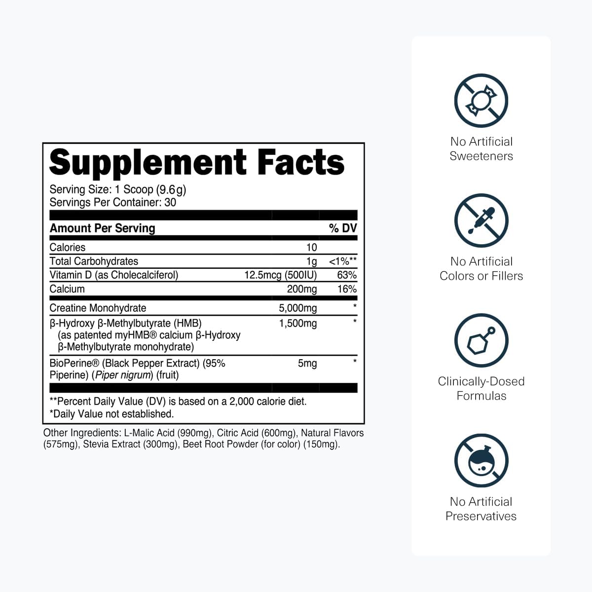 Transparent Labs Creatine HMB (30 Servings, Tropical Punch) & Creatine HMB (30 Servings, Unflavored)