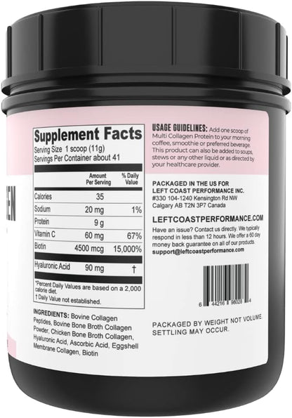 Left Coast Performance 2lb Pure Bone Broth and 1lb Multi Collagen Powder
