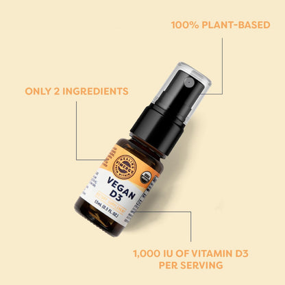 Vimergy Vegan D3 – Benefits Immune Function* – USDA Certified Organic, Vegan, Gluten-Free – 1000IU/Servings, 96 Servings