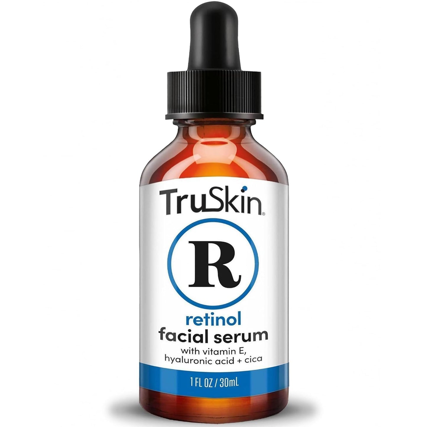 TruSkin Retinol Serum for Face with Hyaluronic Acid & Cica, 1 fl oz | Gentle overnight retinoid serum with Vitamin E helps visibly smooth fine lines, refines skin texture for renewed-looking skin