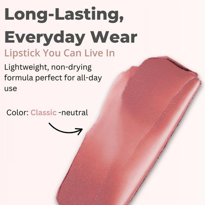 Merit Signature Lip Lightweight Matte Lipstick - 0.10 oz / 3 g (Classic (neutral), standard) MeritBuy Supplements Australia