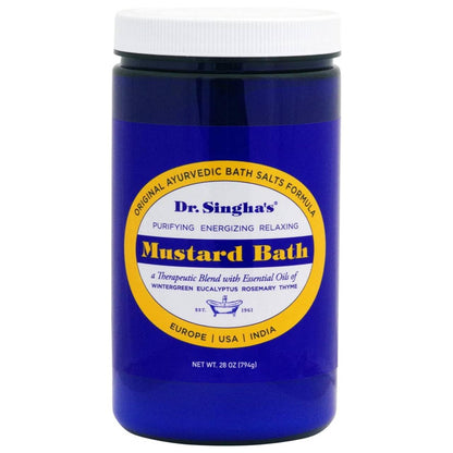 Dr. Singha's Mustard Bath Soak – Aromatherapy Bath Salts with Mustard Seed & Essential Oils for Muscle Relaxation, Stress Relief & Soothing – Epsom Salt Alternative, 16 oz
