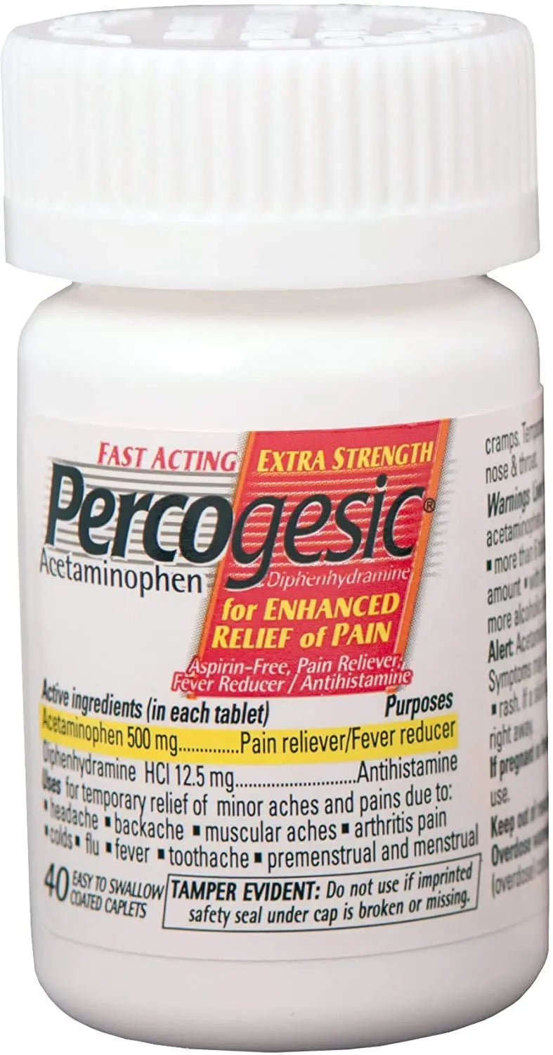 Percogesic Extra Strength Pain Relief | Aspirin Free Dual Action Relief | 40 Coated Caplets (6 Pack) PercogesicBuy Supplements Australia