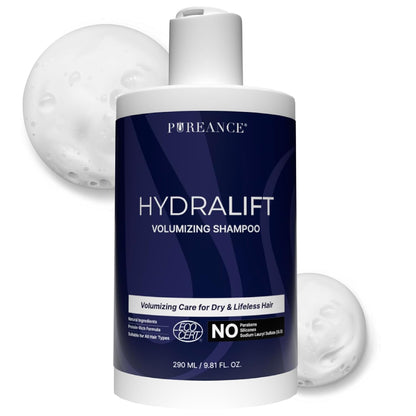 PUREANCE Hydralift – Volumizing Shampoo for Thinning Hair for Women & Men | Clean Hair Thickening & Volume Shampoo – Sulfate-Free with Wheat Protein, Betaine, Glycerin, Aloe & No Parabens – 9.81 Fl Oz