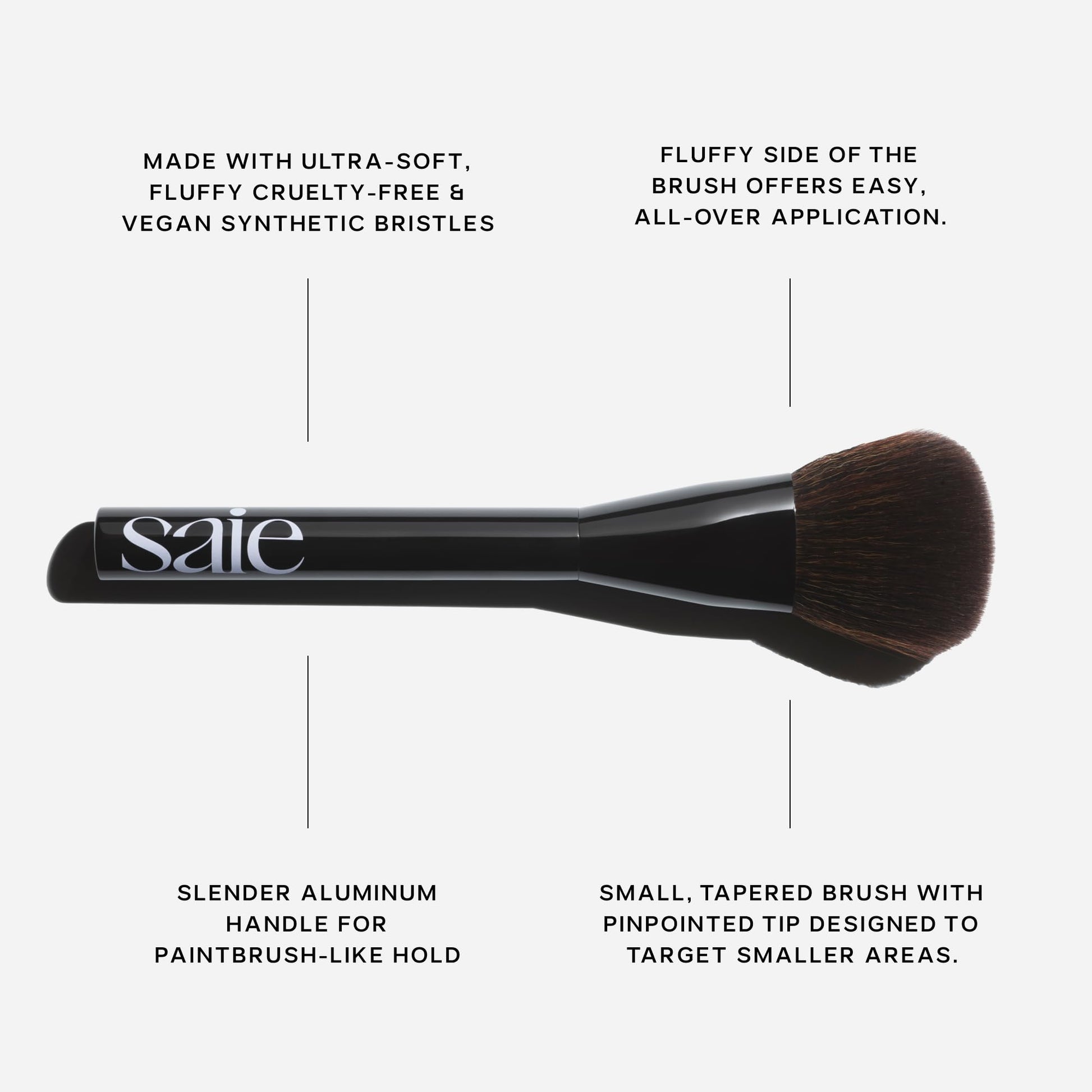 Saie Blush & Brush Duo - SuperSuede Baked Blush in Mia (.01 oz) & Powder Blush Brush - Talc-Free, Moisturizing Blush with Vegan, Fluffy Brush for Seamless Application SaieBuy Supplements Australia